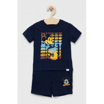 GAP set de bumbac pentru copii x Disney culoarea albastru marin de firma original