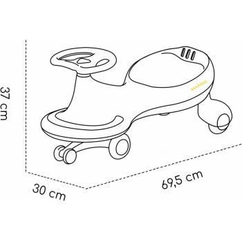 PlasmaCar copii fara pedale gravitationala Skiddou Bjorg Sky High Bleu cu roti din spuma PU, recomandata copiilor de la 3 ani cu o greutate maxima de 50 kg