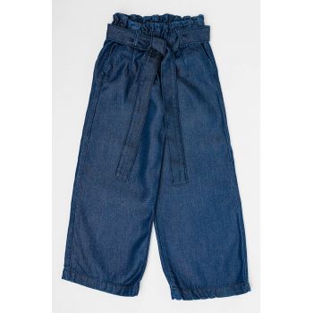 Pantaloni din amestec de lyocell cu croiala ampla ieftini