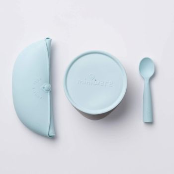 Set diversificare hrana bebelusi Miniware First Bites 4 piese Aqua