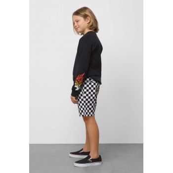 Vans pantaloni scurti copii RANGE ELASTIC WAIST SHO BLACK culoarea negru, talie reglabila