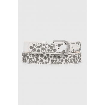 Answear Lab curea de piele femei, culoarea alb