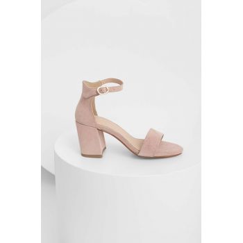 Answear Lab sandale din piele intoarsa culoarea roz ieftine