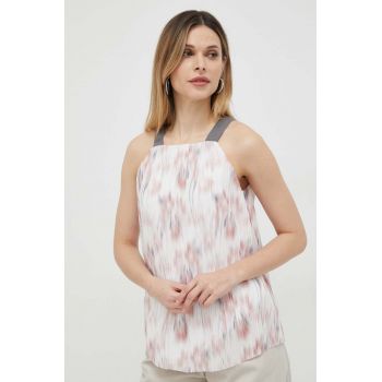 Armani Exchange bluza femei, culoarea alb, cu imprimeu de firma originala