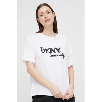 Dkny tricou de pijama culoarea alb