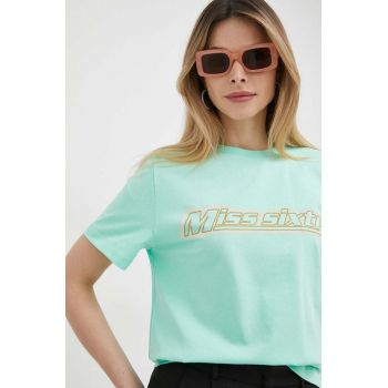 Miss Sixty tricou din bumbac culoarea verde