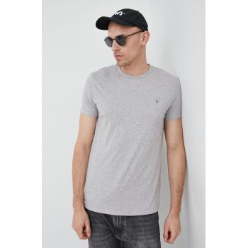 Gant tricou din bumbac culoarea gri, cu imprimeu