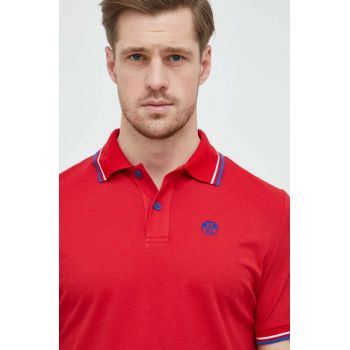 North Sails polo de bumbac culoarea rosu, neted de firma original