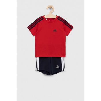 adidas set de bumbac pentru copii I 3S culoarea rosu de firma original