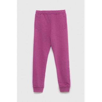 Fila pantaloni de trening pentru copii culoarea violet, neted ieftini