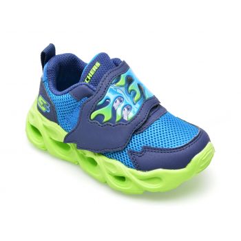 Pantofi sport SKECHERS bleumarin, THERMO-FLASH, din material textil si piele ecologica