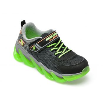 Pantofi sport SKECHERS negri, MEGA-SURGE, din material textil si piele ecologica