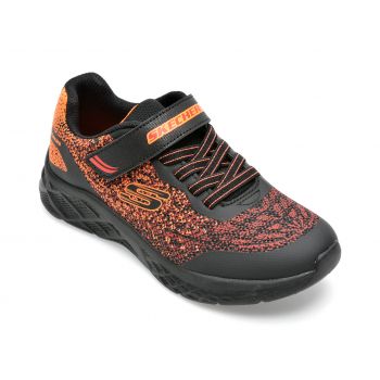 Pantofi sport SKECHERS negri, MICROSPEC II, din piele ecologica