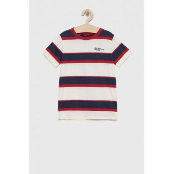 Pepe Jeans tricou de bumbac pentru copii culoarea alb, modelator