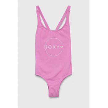 Roxy costum de baie dintr-o bucată pentru copii culoarea roz ieftin