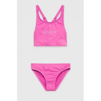 Roxy costum de baie pentru copii din două piese culoarea roz ieftin