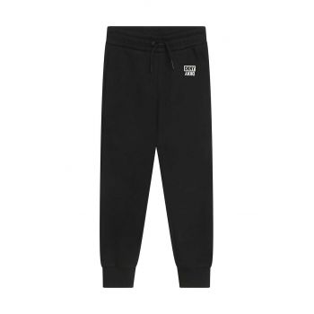 Dkny pantaloni de trening pentru copii culoarea negru, neted