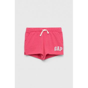 GAP pantaloni scurti copii culoarea roz, cu imprimeu, talie reglabila de firma originali