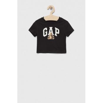 GAP tricou de bumbac pentru copii culoarea negru