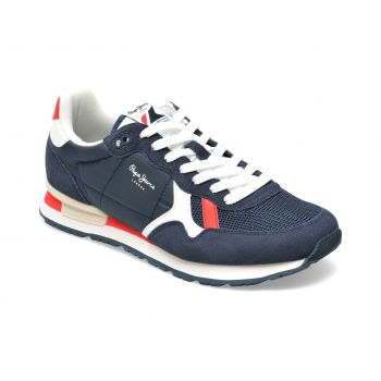 Pantofi sport PEPE JEANS bleumarin, MS30924, din material textil si piele intoarsa