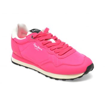 Pantofi sport PEPE JEANS fucsia, LS31487, din material textil si piele ecologica