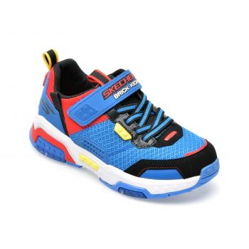 Pantofi sport SKECHERS albastri, BRICK KICKS, din piele ecologica