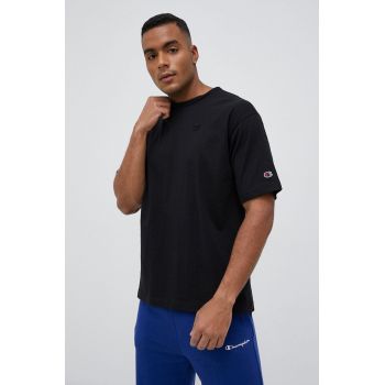 Champion tricou din bumbac culoarea negru, neted