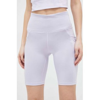 Columbia pantaloni scurti sport Windgates femei, culoarea violet, neted, high waist de firma originali