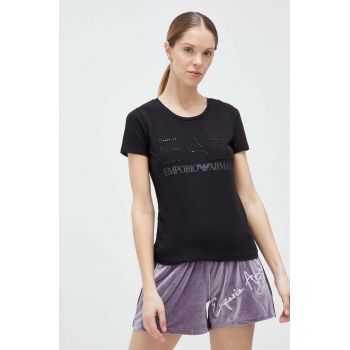 EA7 Emporio Armani tricou femei, culoarea negru