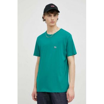 Lee tricou din bumbac culoarea verde, neted