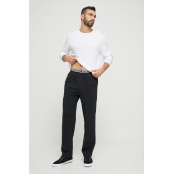 Michael Kors pantaloni de lounge culoarea negru, cu imprimeu de firma originali