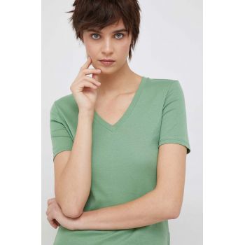 United Colors of Benetton tricou din bumbac culoarea verde