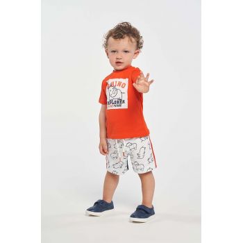 Birba&Trybeyond tricou din bumbac pentru bebelusi culoarea portocaliu, cu imprimeu