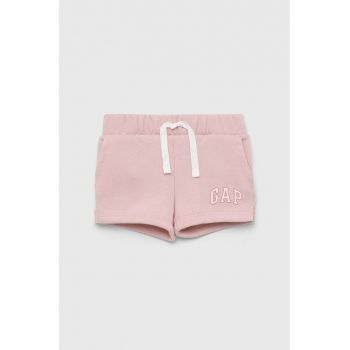 GAP pantaloni scurti copii culoarea bej, cu imprimeu, talie reglabila