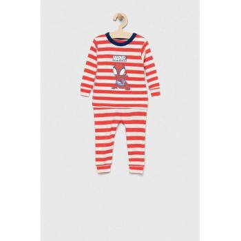 GAP pijamale de bumbac pentru copii X Marvel culoarea rosu, modelator de firma originale