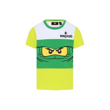 Lego tricou copii culoarea verde, cu imprimeu