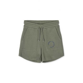Liewood pantaloni scurți din bumbac pentru copii culoarea verde, neted