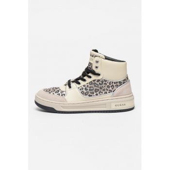 Pantofi sport mid-high cu garnituri de piele ecologica