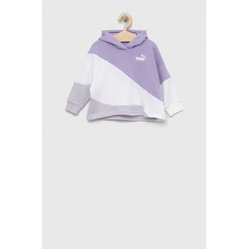 Puma bluza copii PUMA POWER Cat Hoodie TR G culoarea violet, cu glugă, modelator