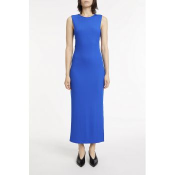 Rochie maxi striata fara maneci la reducere