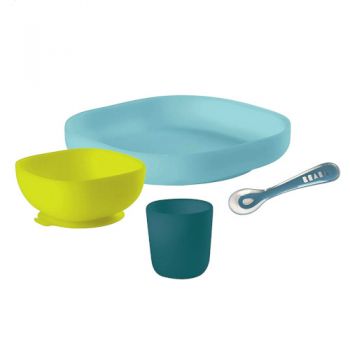 Set de Masa Silicon Beaba 4 Piese Bleu