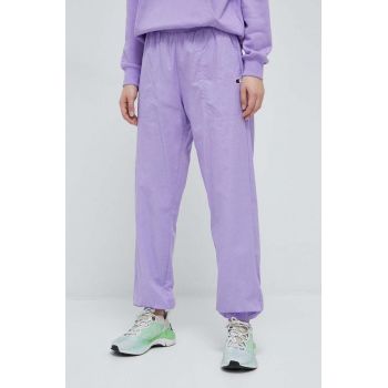 Champion pantaloni de bumbac culoarea violet