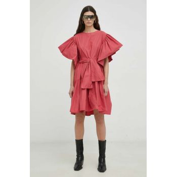 MMC STUDIO rochie culoarea roz, mini, evazati