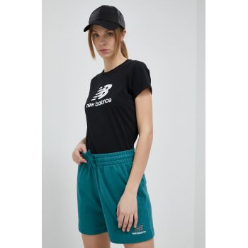 New Balance tricou din bumbac culoarea negru WT31546BK-6BK