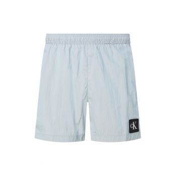 Pantaloni scurti de baie cu talie medie si logo de firma original