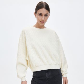 Reserved - Bluză din tricot structural - Ivory