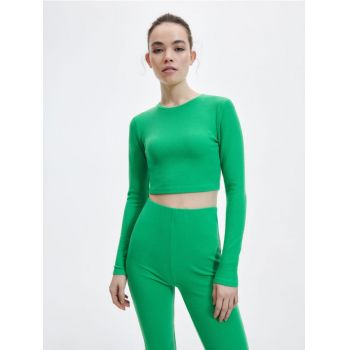 Reserved - Crop top cu mânecă lungă - verde-aprins