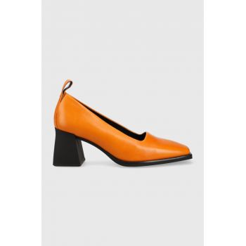 Vagabond Shoemakers pantofi de piele HEDDA culoarea portocaliu, cu toc drept, 5303.101.44 de firma originali