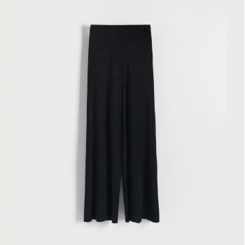 Reserved - Pantaloni din jerseu structurat - Negru