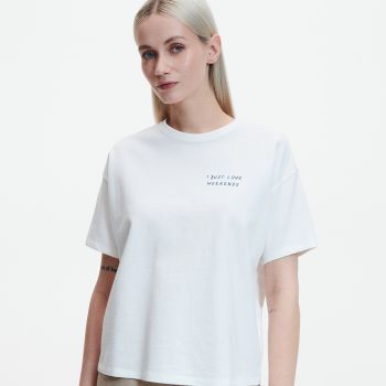 Reserved - Tricou boxy - Alb